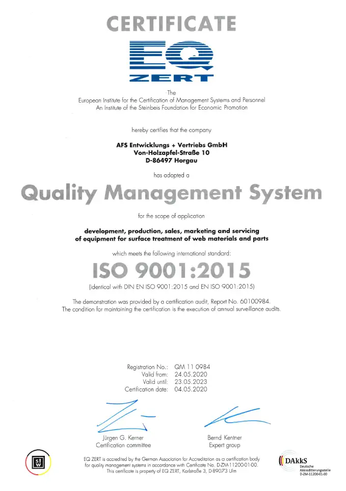 ISO Certification AFS